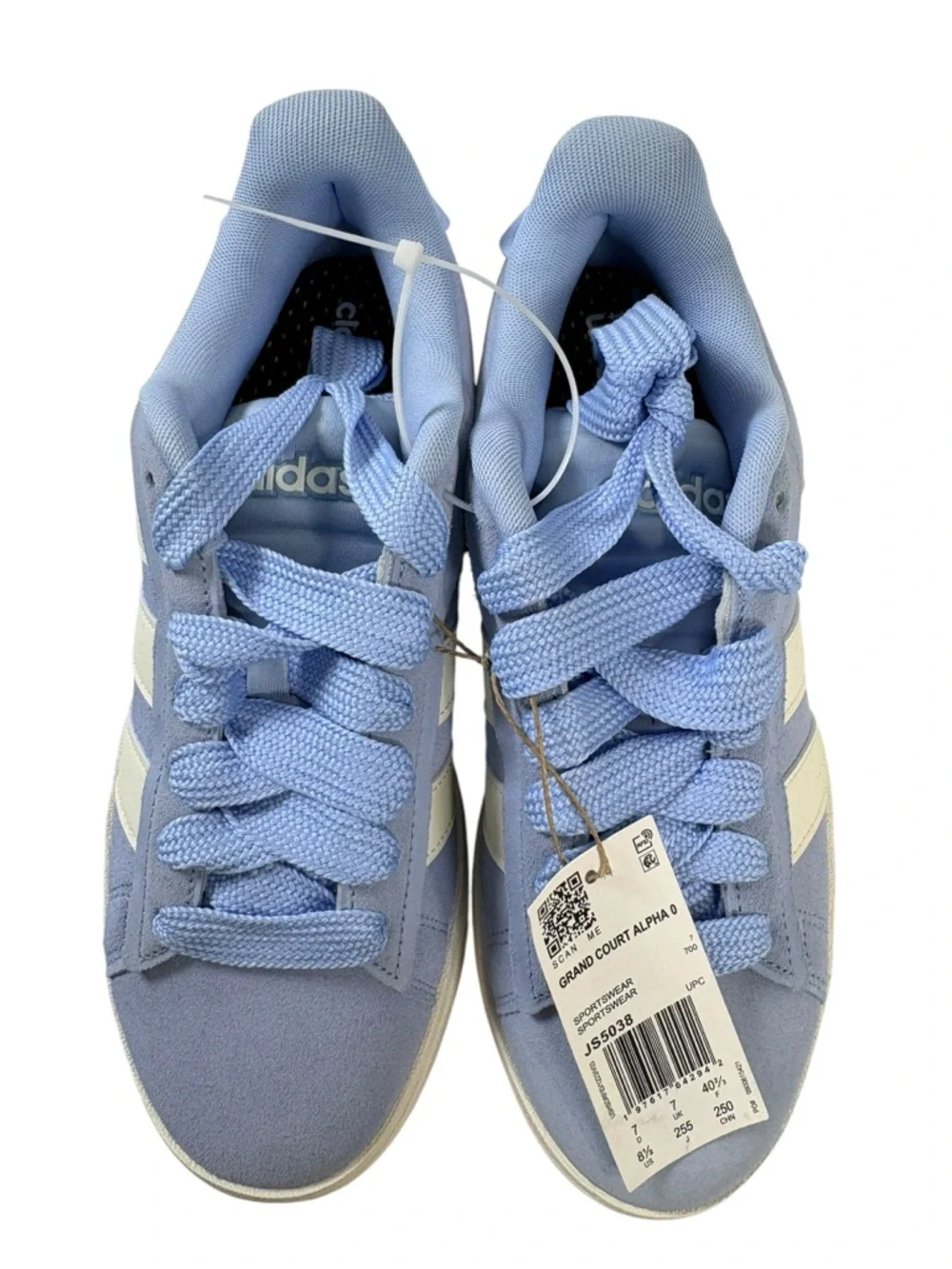 Adidas Grand Court Alpha 0 NWT Blue Suede Sneakers Women’s Size 8.5 Casual Shoes - Picture 5 of 10